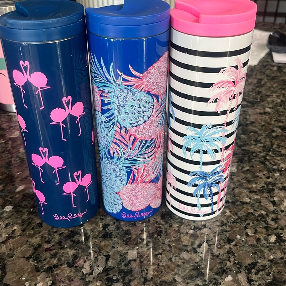 Set of 3 Lilly Pulitzer water bottles